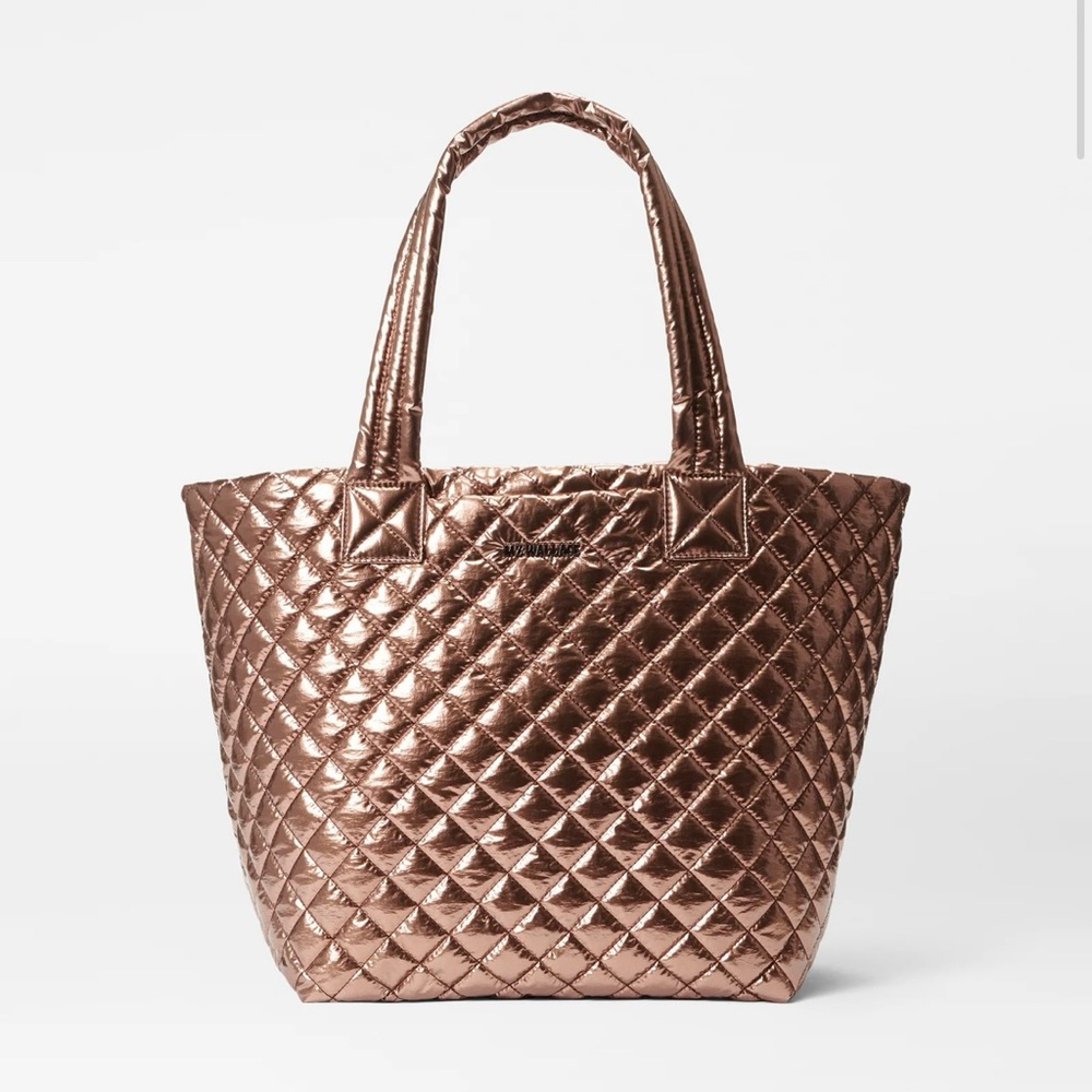 MZ Wallace Copper Metallic Lacquer Medium Metro Tote NWT Current New Arrival